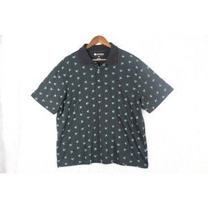 Haggar Clothing Men's Marlin L Black Short Sleeve 3 Button Down Polo